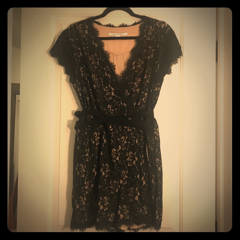 Classy black lace shorts romper!